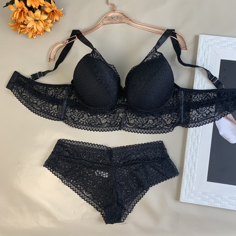 Conjunto Plus com Renda Fio Keila - AP28 Preto