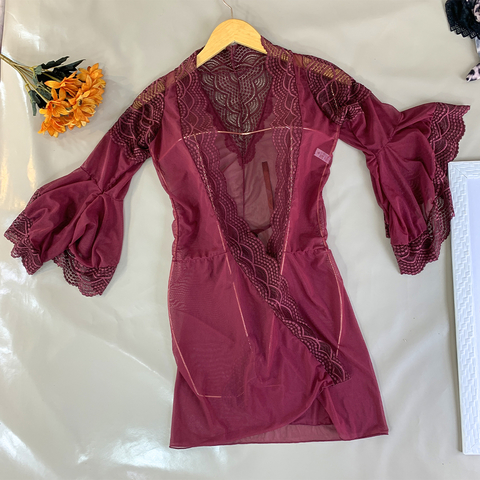 Robe Curto Sophia com Renda - G15 Marsala