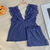 Pijama Short Doll Malha Fria com Renda - E90 Azul Marinho