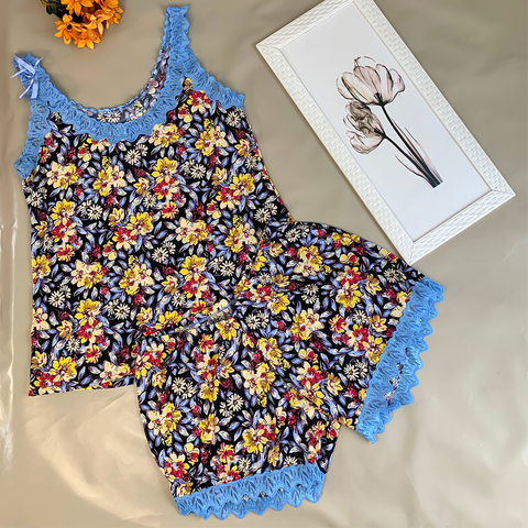 Pijama Short Doll Malha Fria - E112 Estampado