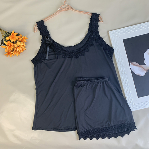 Pijama Short Doll Malha Fria - E93 Preto