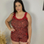 Pijama Short Doll Malha Fria - E98 Animal Print Vermelho