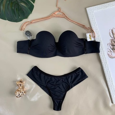 Conjunto Tomara que Caia com Alça Removível - B20 Preto