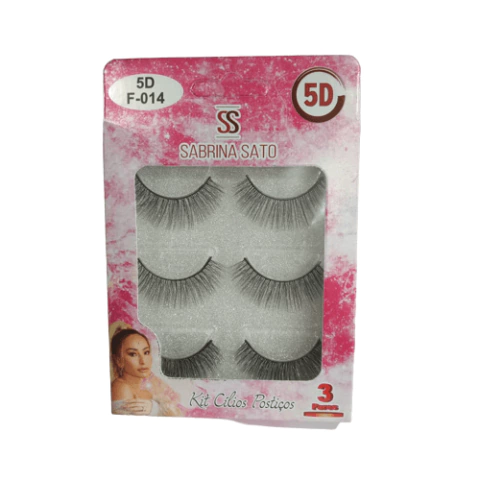 KIT CÍLIOS POSTIÇOS 5D F-014 COM 3 PARES - SABRINA SATO