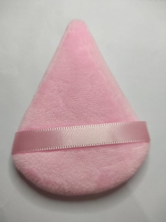 ESPONJA TRIANGULAR DE VELUDO ROSA BEBÊ