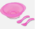 Kit Prato Bowl C/ Ventosa E Talheres Rosa - Baby Go