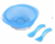 Imagem do Kit Prato Bowl C/ Ventosa E Talheres Azul - Baby Go