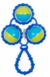 Chocalho De Bebe Azul Infantil 3 Bolinhas - Baby Go na internet