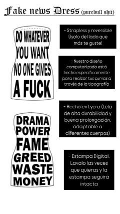 Vestido Fake News (Pure Bullshit!) en internet