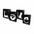 Quadros Relevo LOVE Gato Preto e Branco Decoração Conjunto Presente Cat