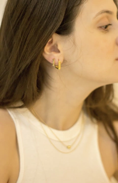 ARGOLA QUADRADA OURO18K - comprar online