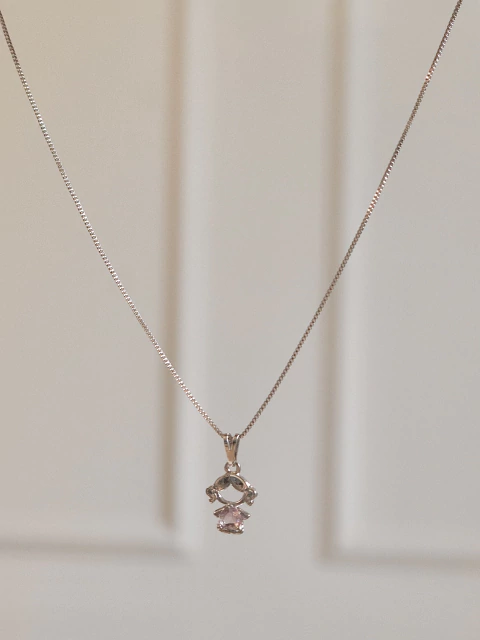 Colar menina com zircônia Rosa