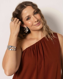 Vestido assimétrico Raízes - marrom - Mari Bonawitz
