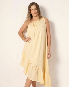 Vestido assimétrico Raízes - amarelo na internet