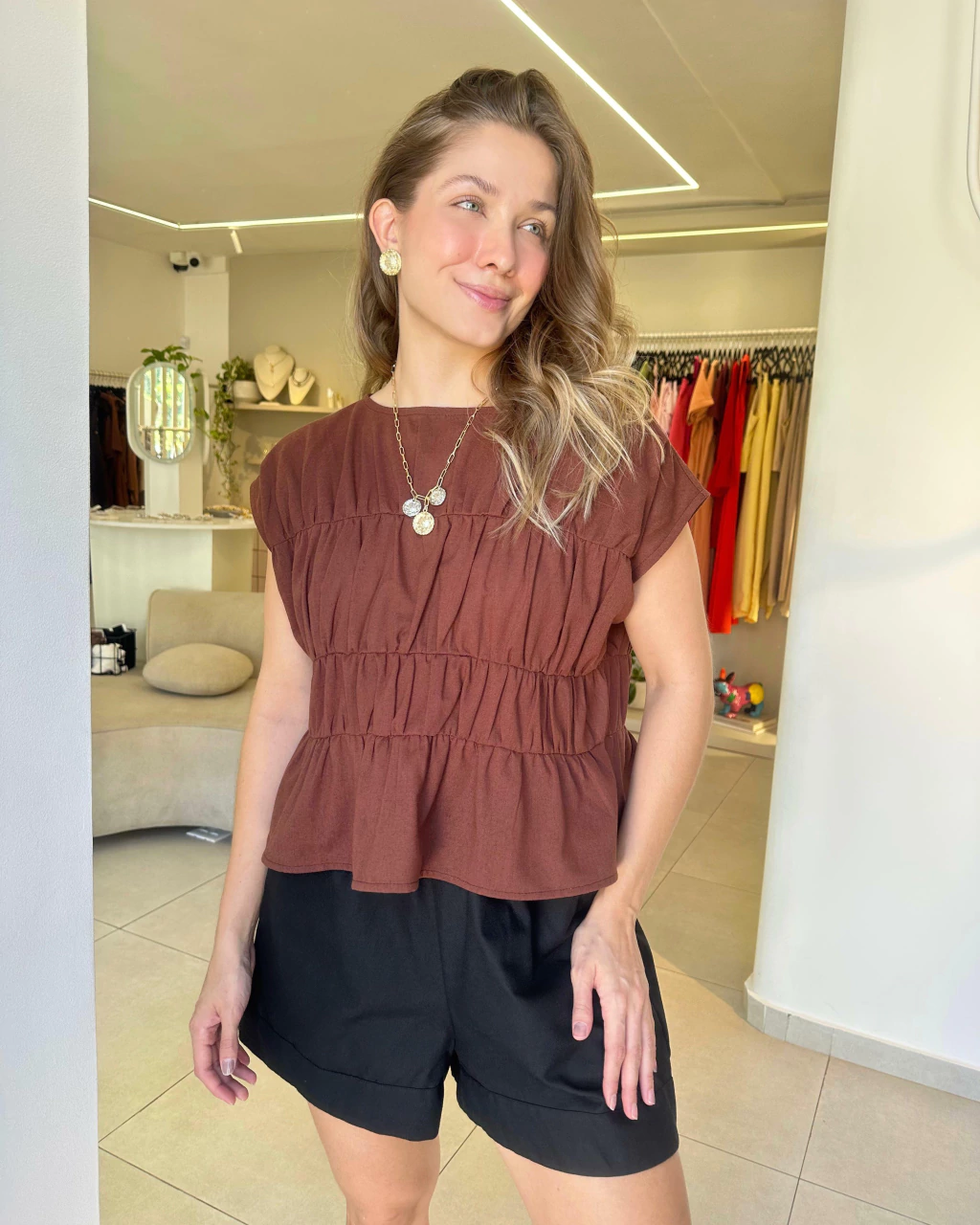 Blusa Provença - marrom