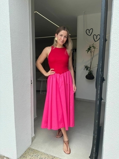 Vestido Martina - rosa com vermelho - comprar online