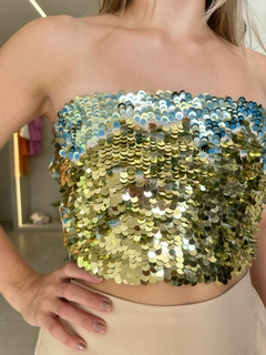 Top paetê dourado - comprar online