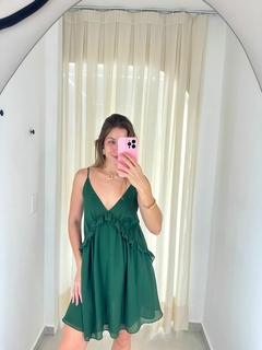 Vestido babados Florescer - verde - loja online