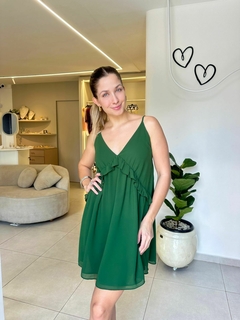 Vestido babados Florescer - verde - comprar online