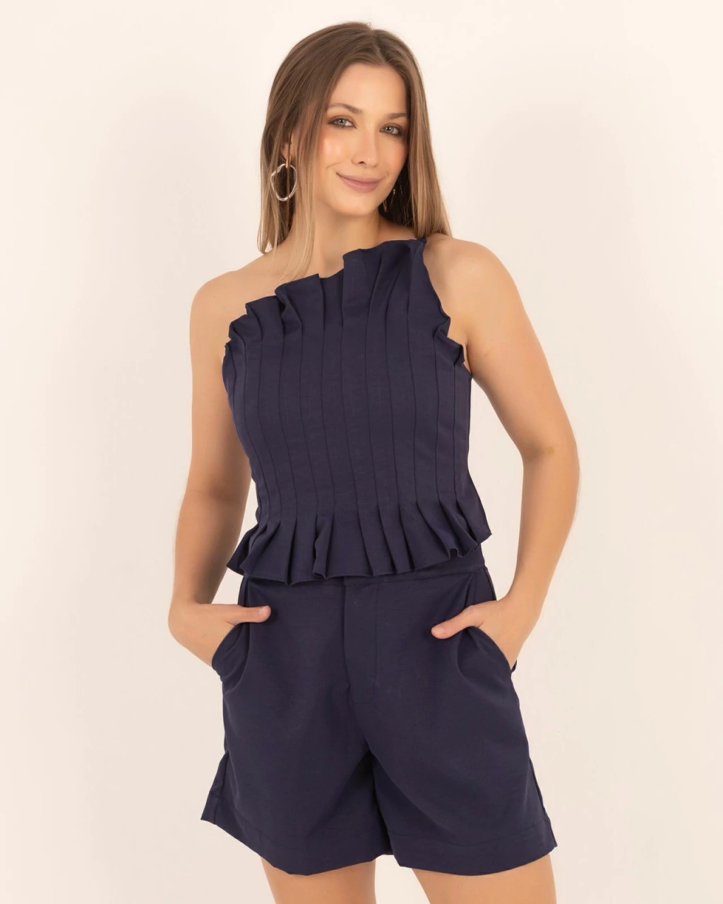 Top Bianca - azul marinho