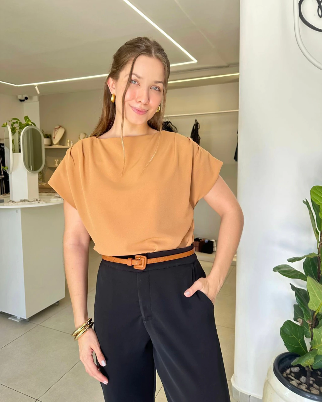 Blusa Nicolli - doce de leite