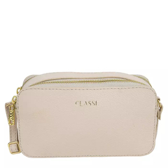 Câmera Bag Classe Couro Alícia 2895 Creme Liso