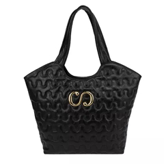Shopping Bag Classe Couro Maria 3086 Preto Matelassê - Oxe Mais Cor