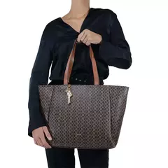 Shopping Bag Classe Couro Canvas 3260 Marrom/Nocciola - Oxe Mais Cor