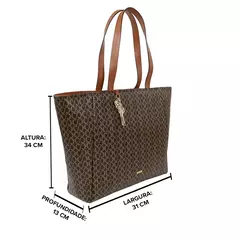 Shopping Bag Classe Couro Canvas 3260 Marrom/Nocciola - loja online