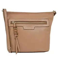 Crossbody Peggy Classe Couro 3268 Tan