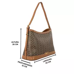 Imagem do Bolsa Classe Couro Canvas 3301 Nocciola