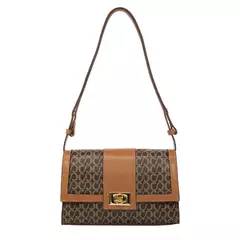 Bolsa Classe Couro Canvas Moderna 3304 Marrom