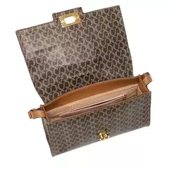 Bolsa Classe Couro Canvas Moderna 3304 Marrom na internet