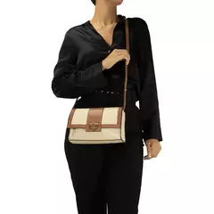 Bolsa Classe Couro Canvas Moderna 3304 Creme - comprar online