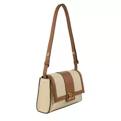 Imagem do Bolsa Classe Couro Canvas Moderna 3304 Creme