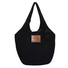 Bolsa de Crochê Classe Couro Lila 3307 Preto