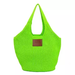 Bolsa de Crochê Classe Couro Lila 3307 Verde Limão