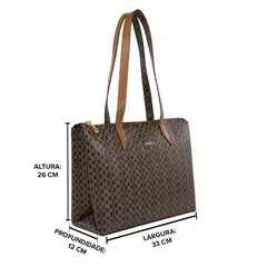 Bolsa Classe Couro Canvas Mimi 3329 Marrom - loja online