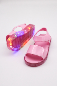 Sandália Luelua Happy Led Rosa/Cristal Rosa Gliter 104000 - loja online