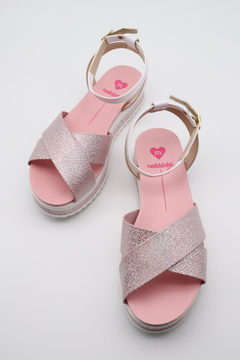 Sandália Molekinha Flatform Holográfico Pulseira 2305.1548 na internet