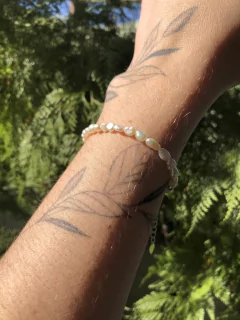 Pulseira pérola de agua doce em prata 925