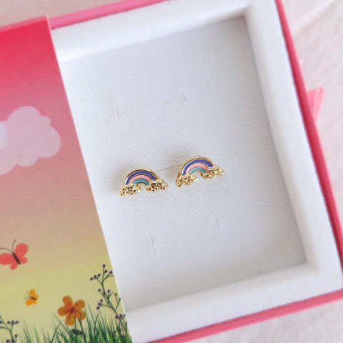 Brinco arco-íris tarracha baby Cód: I103