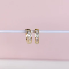 Brinco argola cravejada 10 mm Cód: A128 - comprar online