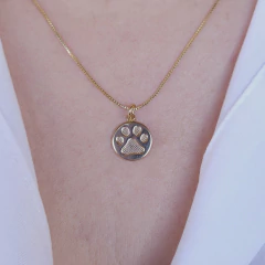 Colar pet patinha medalha banho ouro hipoalergênico Cód: C118 - comprar online