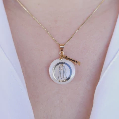 Colar estética madrepérola dourado Cód: C171 - loja online