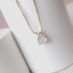 Conjunto gota cristal 6mm banho ouro Cód: J108 na internet