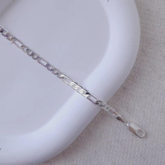 Pulseira masculina prata leve elos fígaro 3X1 5mm Cód: M104 - comprar online