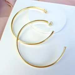 Brinco argola lisa tubo 8 cm Cód: A130 - comprar online