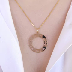 Colar mandala " Eu amo minha mãe" banho ouro hipoalergênico Cód: C113 - comprar online