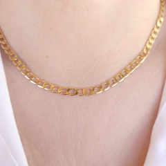 Colar chocker elo groumet banho ouro hipoalergênico Cód: C100 - comprar online